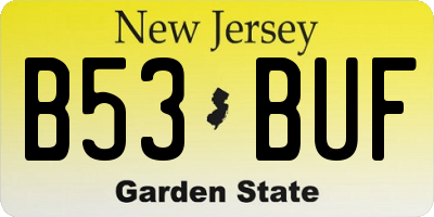NJ license plate B53BUF