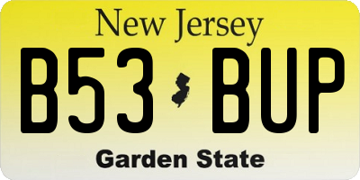 NJ license plate B53BUP