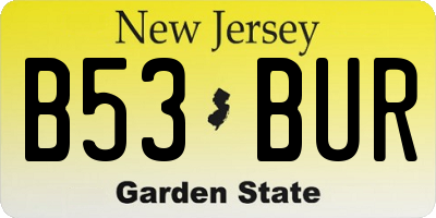NJ license plate B53BUR