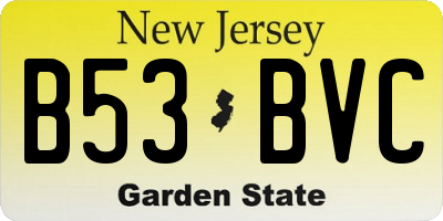 NJ license plate B53BVC