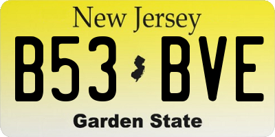 NJ license plate B53BVE