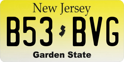 NJ license plate B53BVG