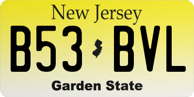 NJ license plate B53BVL