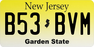 NJ license plate B53BVM