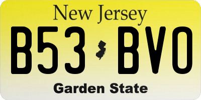 NJ license plate B53BVO