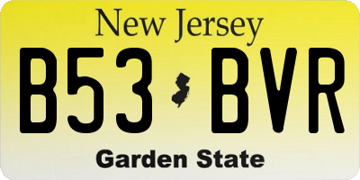 NJ license plate B53BVR