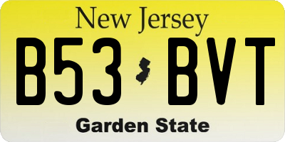 NJ license plate B53BVT