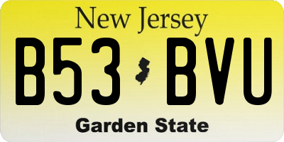 NJ license plate B53BVU