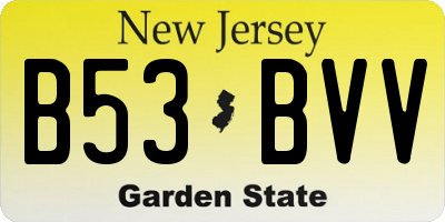 NJ license plate B53BVV