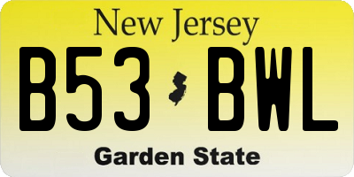 NJ license plate B53BWL