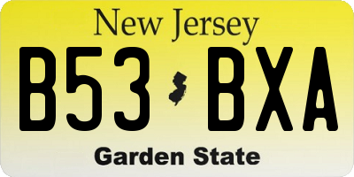 NJ license plate B53BXA
