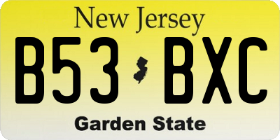 NJ license plate B53BXC