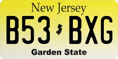 NJ license plate B53BXG
