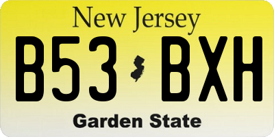 NJ license plate B53BXH