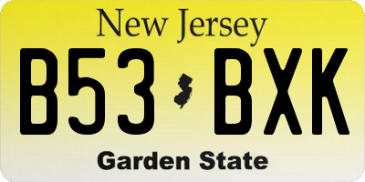 NJ license plate B53BXK