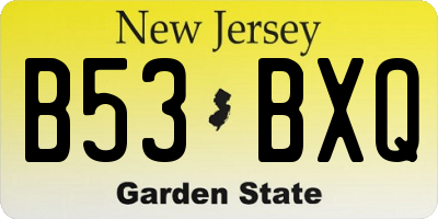 NJ license plate B53BXQ