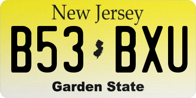 NJ license plate B53BXU