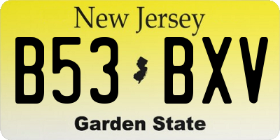 NJ license plate B53BXV