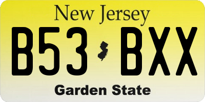 NJ license plate B53BXX
