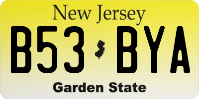 NJ license plate B53BYA