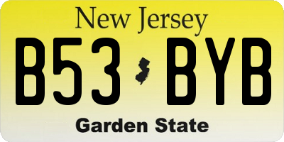 NJ license plate B53BYB