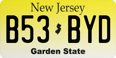 NJ license plate B53BYD