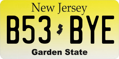 NJ license plate B53BYE