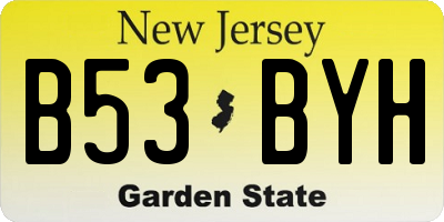 NJ license plate B53BYH