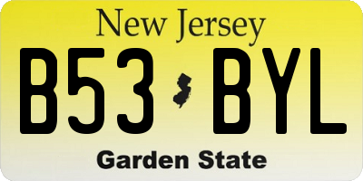 NJ license plate B53BYL