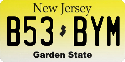 NJ license plate B53BYM