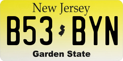 NJ license plate B53BYN