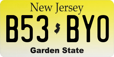NJ license plate B53BYO