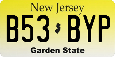 NJ license plate B53BYP