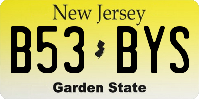 NJ license plate B53BYS