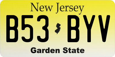 NJ license plate B53BYV