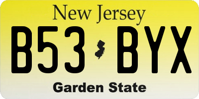 NJ license plate B53BYX