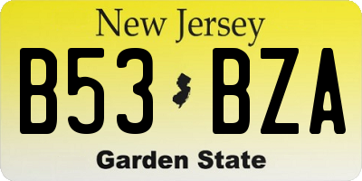 NJ license plate B53BZA