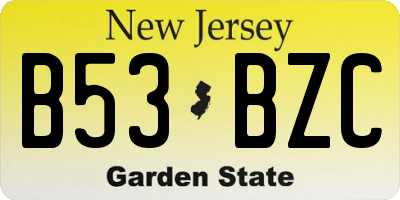 NJ license plate B53BZC