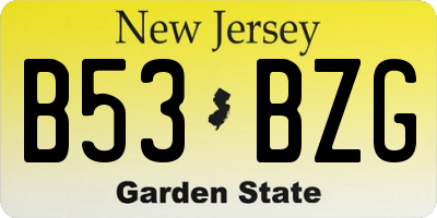 NJ license plate B53BZG