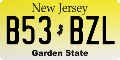 NJ license plate B53BZL