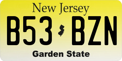 NJ license plate B53BZN