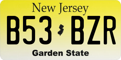 NJ license plate B53BZR