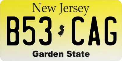NJ license plate B53CAG