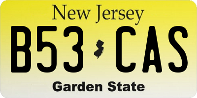 NJ license plate B53CAS