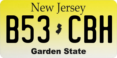 NJ license plate B53CBH