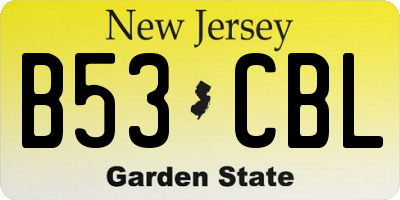 NJ license plate B53CBL