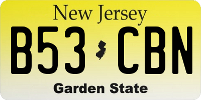 NJ license plate B53CBN