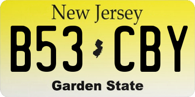 NJ license plate B53CBY