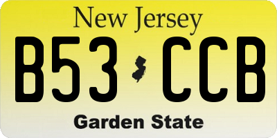 NJ license plate B53CCB