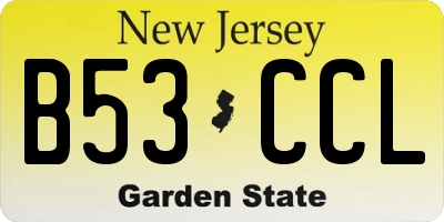 NJ license plate B53CCL